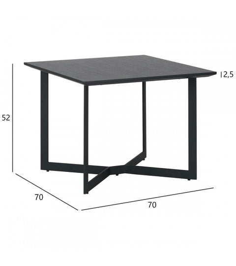 Rootz Coffee Table - Modern Coffee Table - Contemporary Living Room Furniture - Durable Metal Frame - Sleek Black Finish - Easy Maintenance - 70cm x 70cm x 52cm
