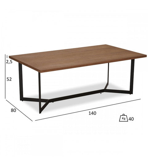 Rootz Coffee Table - Modern Centerpiece - Living Room Table - American Walnut Veneer - Sturdy, Durable, Easy Maintenance - 140cm x 80cm x 52cm