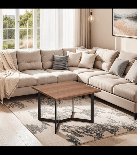 Rootz Coffee Table - Modern Coffee Table - Contemporary Living Room Furniture - Durable & Sturdy - Easy Maintenance - Versatile Use - 70cm x 70cm x 52cm