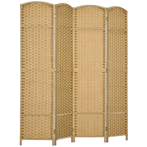 Rootz Foldable Room Divider - Interior Screen - Wooden Partition - Privacy & Stability - 4 Panels - 160 x 170 cm