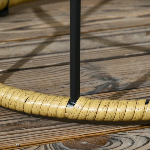 Rootz Set of 2 Garden Table - Balcony Table - Side Table - Boho Style - Weather Resistant - Black + Khaki - Ø58 x 53Hcm