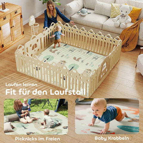 Rootz Baby Play Mat - Crawling Mat - Foldable Play Area - Safe XPE Material - 196cm x 176cm x 1.5cm