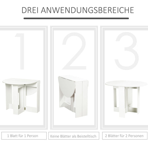 Rootz Folding Dining Table - Dining Room Table - Space-Saving Table - Chipboard & Wood - 104 x 76 x 73.7 cm