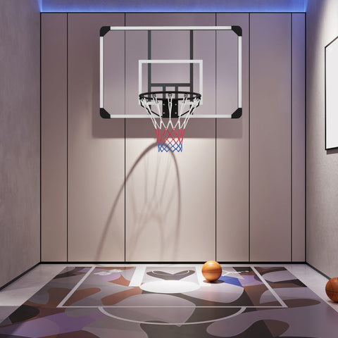 Rootz Basketball Hoop Set - Hoop Set - Basket Hoop - Shatterproof Back Panel - Adjustable Height - 113cm x 61cm x 73cm