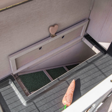 Rootz 2-Story Rabbit Cage - Pet Hutch - Animal Shelter - Solid Wood - Foldable Roof - 122 x 50 x 101 cm Grey White