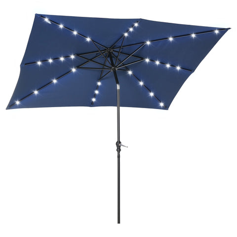 Rootz Garden Parasol - Sunshield - Tiltable LED Sunshade - Optimal Sun Protection - 268L x 205W x 248H cm