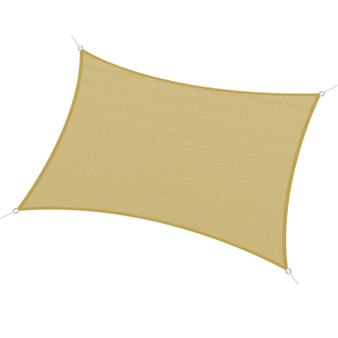 Rootz Sun Sail Rectangular Shade Sail - Sun Canopy - UV Protection Sail - Blocks 90% UV Rays - 6L x 4B M