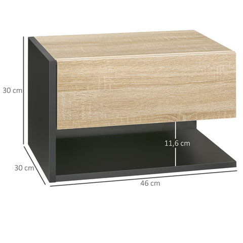 Rootz Set of 2 Wall Night Tables - Bedside Tables - Nightstands - Elegant & Modern - 46cm x 30cm x 30cm