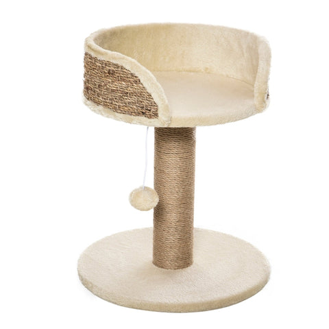 Rootz Scratching Post Cat Bed - Cat Lounger - Feline Play Station - Ultimate Comfort - High Safety Wall - Durable Jute Scratching Post - 40cm x 40cm x 49cm