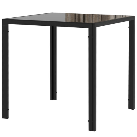 Rootz Dining Table - Kitchen Table - Tempered Glass - Elegant & Secure - 75cm x 75cm x 75cm Black