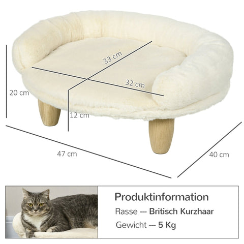 Rootz Pet Bed - Cat Bed - Dog Bed - Ultimate Comfort - Removable Washable Cover - Non-Slip Floor Protectors - 47cm x 40cm x 20cm