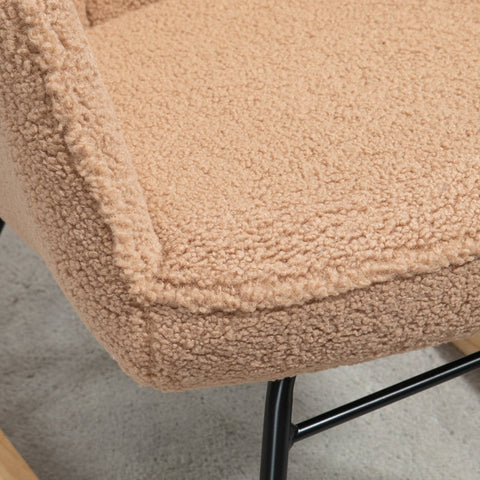 Rootz Retro Solid Wood Rocking Chair - Recliner Chair - Relaxation Chair - Elegant Design - Curved Wooden Runners - Thick Padding - 92cm x 71cm x 101cm - Brown