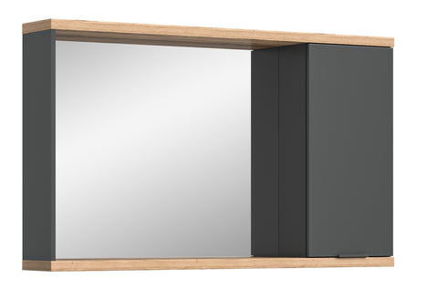 Rootz Mirror Cabinet - Vanity Cabinet - Grey Storage - Ample Storage Space - 130x76x20 cm