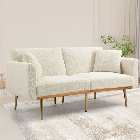 Rootz 3-Seater Teddy Fabric Sofa - Sofa Bed - Convertible Couch - Exceptional Comfort - 161.97cm x 77.97cm x 79.98cm