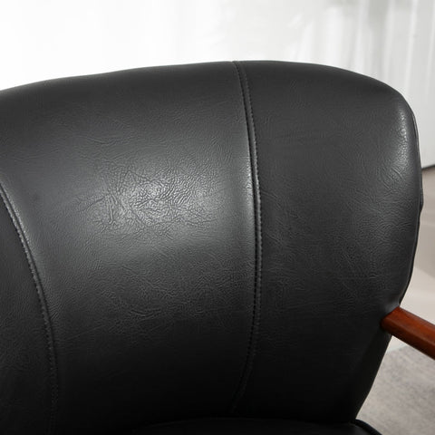 Rootz Accent Chair - Decorative Armchair - Lounge Chair - Faux Leather - 67cm x 77cm x 80cm - Easy Assembly - Rubberwood Frame