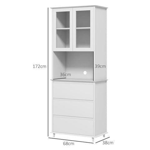 Rootz Kitchen Buffet Storage Cabinet - Dining Buffet - Sideboard - Versatile Storage - 68W x 38D x 172H cm