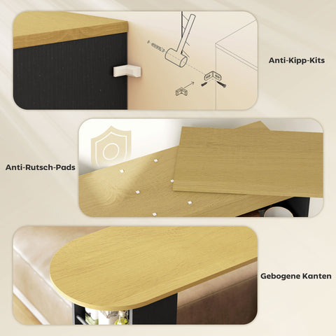 Rootz Convertible Bar Table - Pull-Out Bar Table - L-Shape Kitchen Counter - Ample Storage - 187.5cm x 35cm x 105cm