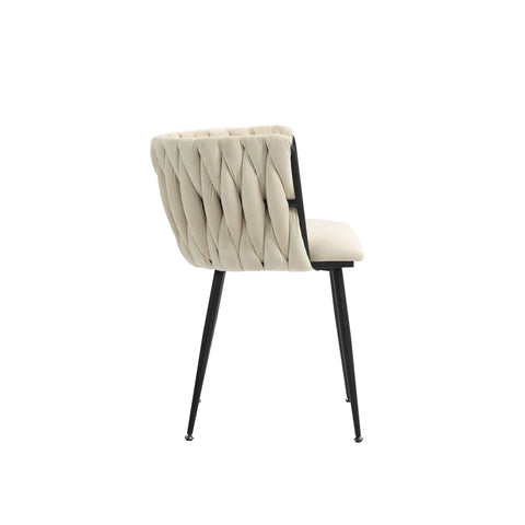 Rootz 2 Piece Set Luxury Velvet Dining Chairs - Upholstered Chairs - Handwoven Chairs - Exceptional Comfort - 57cm x 50cm x 72cm