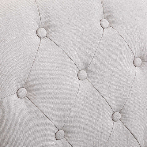 Rootz Set of 2 Chesterfield Dining Room Chairs - Padded Chairs - Linen Dining Chairs - Maximum Comfort - 47cm x 61cm x 101cm