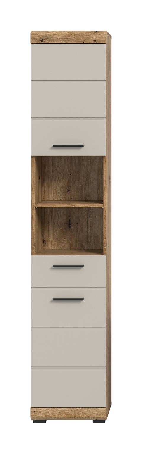 Rootz Tall Cabinet - Storage Unit - Organizing Shelving - Durable MDF -Brown - 37x191x31 cm