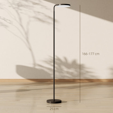 Rootz LED Floor Lamp - Standing Light - Uplighter - Magnetic Remote - Adjustable Brightness - Eye Comfort - 41x25x166-177cm - Black
