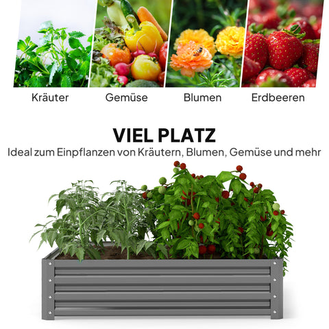 Rootz Garden Bed Planter Box - Planting Box - Steel Housing - Space-Saving - 120 x 120 x 30 cm