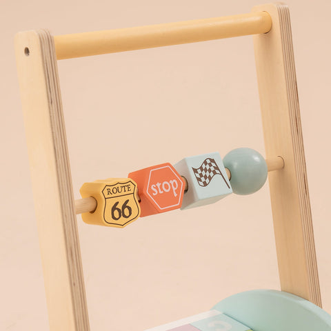 Rootz Houten Loopstoeltjes Duwspeelgoed - Leermiddel voor peuters - Mini-winkelwagentje - Verbetert cognitieve vaardigheden - Verstelbare hoogte en snelheid - Premium massief hout en MDF - 43 cm tot 45,5 cm