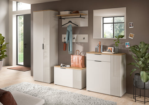 Rootz 5-Piece Bathroom Wardrobe Set - Storage Combination - Brown - Easy Assembly - 250x190x36 cm