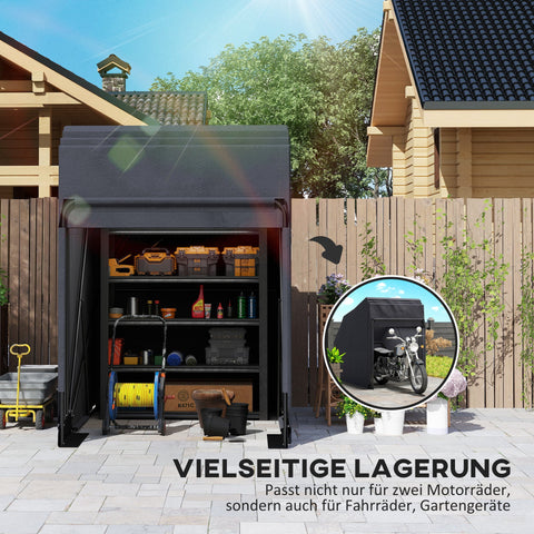 Rootz Motorcycle Cover Tarpaulin - Waterproof Cover - Outdoor Shelter - UV Resistant - 345cm x 135cm x 191cm