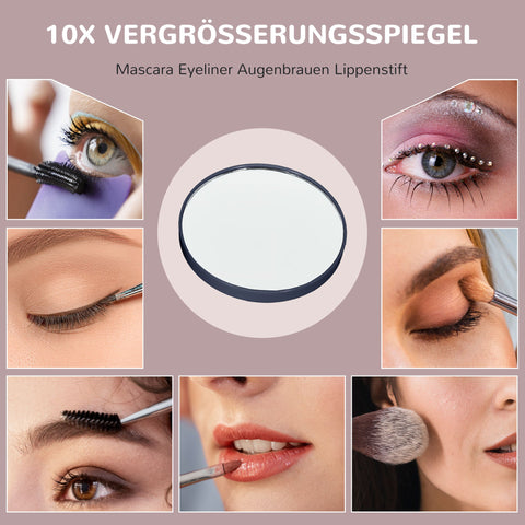 Rootz Rotatable Black LED Make-up Mirror - Vanity Mirror - Cosmetic Mirror - USB Connection - 3 Light Modes - 62.5x14x52 cm