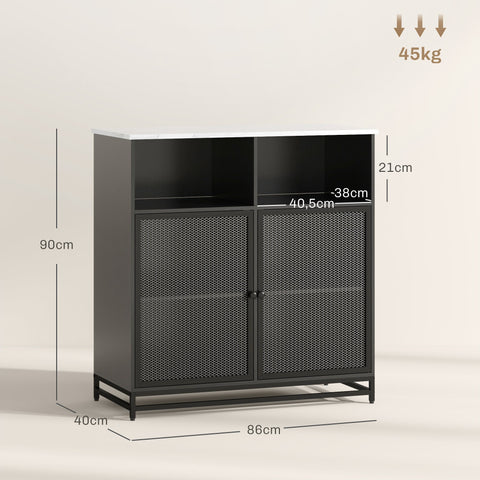 Rootz Buffet Storage Furniture - Dining Room Cabinet - Kitchen Sideboard - Tilt-Proof Structure - 86x40x90cm