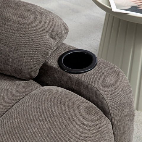 Rootz Recliner Chair - TV Armchair - Lounge Chair - Tilt up to 135° - Footrest - Swivel and Rocking - Linen Look Fabric - 88cm x 96cm x 108cm