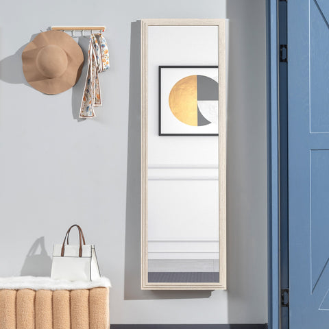 Rootz Full Length Mirror - Dressing Mirror - Floor Mirror - Crystal Clear Reflection - 160 x 50 cm - White Frame - Shatterproof Safety Glass