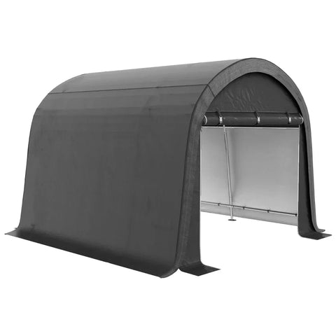 Rootz Garden Storage Tent - Sturdy Steel Frame - Cover Tensioning System - Party Tents - Large Doors - Galvanized Steel-PE - Gray - 300W x 300D x 235H cm