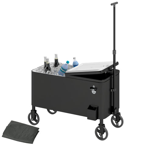 Rootz 76L Refrigerated Car - Mobile Cool Box - Outdoor Cooler - Keeps Drinks Cold - 87x46x120cm
