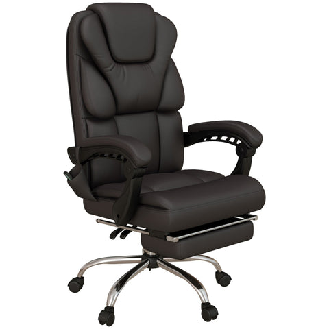 Rootz Massage Office Chair - Vibration Points - 8 Massage Modes - Faux Leather - 63cm x 57cm x 118-126cm