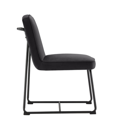 Rootz Black Velvet Dining Chairs - Modern Dining Seats - Elegant Upholstered Chairs - Comfy High-Density Foam - 46L x 45W x 81.5H cm