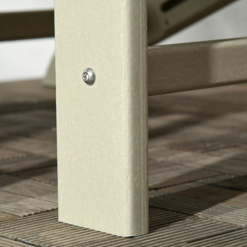 Rootz Folding Deck Chair Set with Footstool and Side Table - Patio Lounge Chair - Garden Armchair - Durable HDPE - Ultimate Comfort - Convenient Side Table - 78cm x 135cm x 95cm - Brown