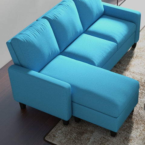 Rootz 3-Seater Corner Sofa with Chaiselongue - Couch - Lounge Seating - Cozy Comfort - 197cm x 139cm x 91cm