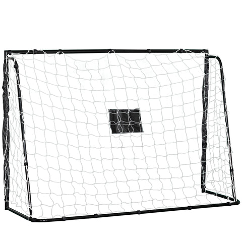 Rootz Football Goal - Soccer Net - Metal Frame - Durable & Quick Setup - 186L x 62W x 123H cm - Black White