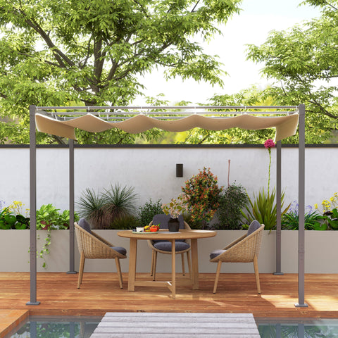 Rootz 3x3m Garden Pergola - Gazebo Canopy - Outdoor Pavilion - UPF30+, Steel Frame, 298x297x221cm