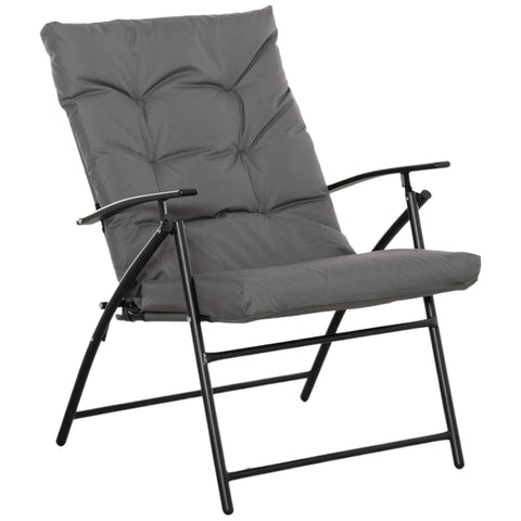 Rootz Camping Chair - Folding Chair - Portable Seat - Adjustable Backrest - Grey Oxford Fabric - 65x65x94cm