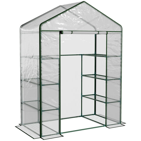 Rootz Vertical Garden Greenhouse - Terrace Greenhouse - Plant Shelter - 8 Shelves - PVC Cover 143x73x195cm
