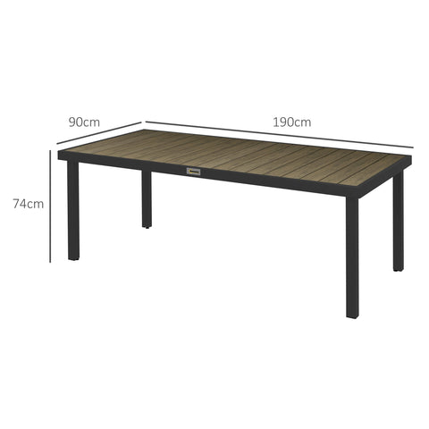 Rootz Garden Table for 8 - Outdoor Lounge Table - Patio Table - Weather-Resistant - 190 x 90 x 74 cm