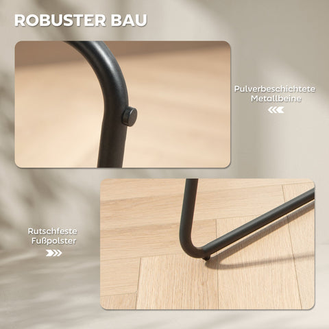 Rootz 2 Set Bar Chairs - Bar Stools - Upholstered Seats - Optimal Comfort - 50.5cm x 96cm - Metal Legs - Grey