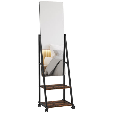 Rootz Standing Mirror - Full-Length Mirror - Floor Mirror - Adjustable Angles - 42cm x 37cm x 155cm