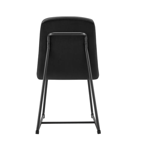 Rootz Black Velvet Dining Chairs - Modern Dining Seats - Elegant Upholstered Chairs - Comfy High-Density Foam - 46L x 45W x 81.5H cm