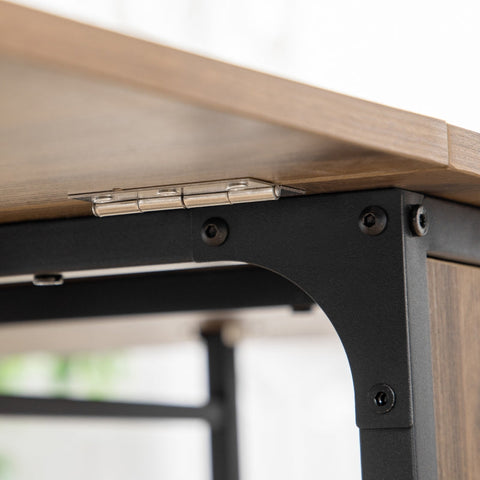 Rootz Mobile Folding Table - Space-Saving Dining Table - Versatile Foldable Table - Stylish Design - 130cm x 80cm x 74cm - Chipboard & Metal