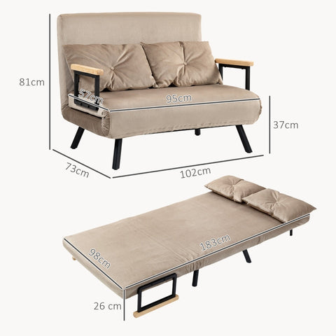 Rootz Sleeping Chair - Guest Bed - Sofa Bed - 5-Level Adjustable Backrest - Robust Steel Frame - 102cm x 73cm x 81cm