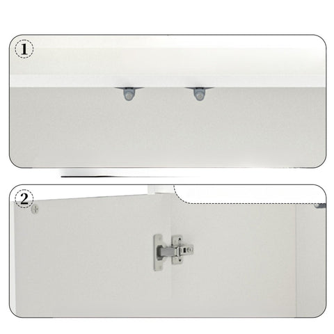 Rootz Elegant White Sideboard - Storage Cabinet - Credenza - Scratch-Resistant - 70L x 35W x 90H cm